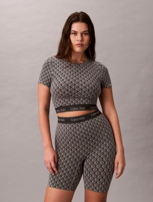 Icon Shapewear Short Sleeve Top, Seamless Emblem Pale Liquid Grey