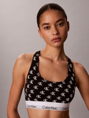 Icon Cotton Modal Unlined Bralette, Collegiate Logo Small+Black