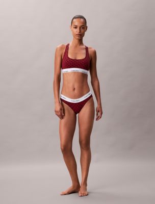 Icon Cotton Modal Unlined Bralette, Seamless Emblem / Dark Berry