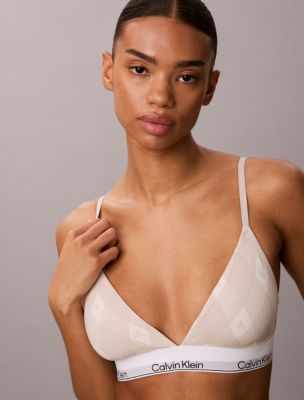 Icon Cotton Modal Lightly Lined Triangle Bralette, Argyle Moonstruck