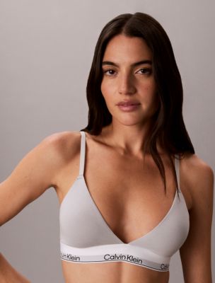 Icon Cotton Modal Lightly Lined Triangle Bralette, Harbor Mist