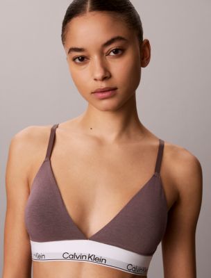 Icon Cotton Modal Lightly Lined Triangle Bralette, Sparrow