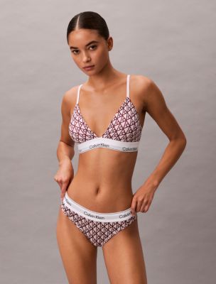 Icon Cotton Modal Lightly Lined Triangle Bralette, Bijou Modern Emblem / Spring Lilac