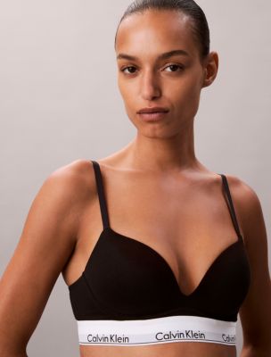 Icon Cotton Modal Plunge Bra, Black