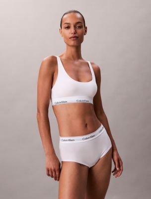 Icon Cotton Modal Lightly Lined Bralette, White