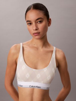 Icon Cotton Modal Lightly Lined Bralette, Argyle Moonstruck
