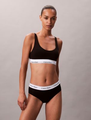 Icon Cotton Modal Lightly Lined Bralette, Black