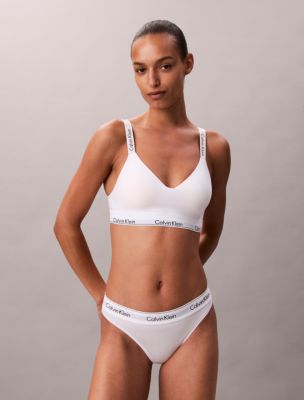 Icon Cotton Modal Lightly Lined Bralette, White