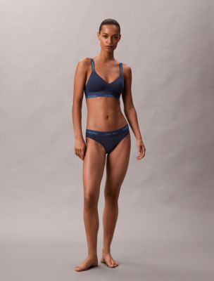 Icon Cotton Modal Lightly Lined Bralette, Dark Denim