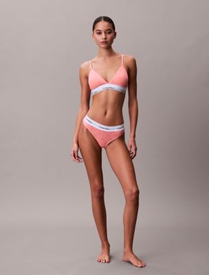 Icon Cotton Modal Thong, Diamond Logo Washed Scarlet