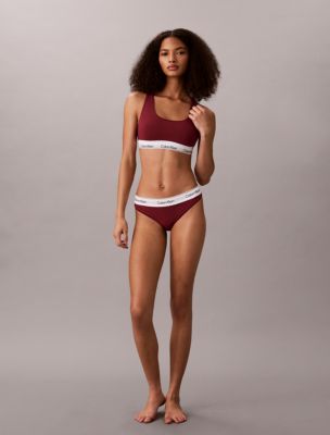 Icon Cotton Modal Thong, Established Red