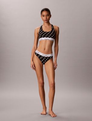 Icon Cotton Modal Thong, Collegiate Logo Small+Black