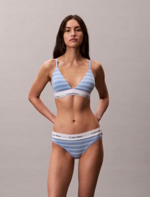 Icon Cotton Modal Bikini, Pulse Stripe Blue Descent