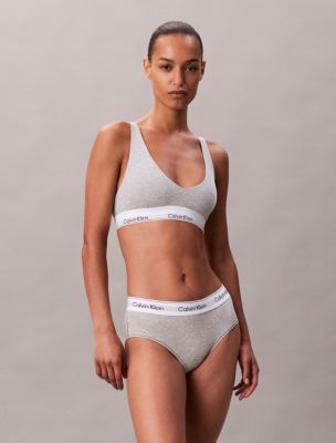 Бралетт Icon, мягкая чашка, хлопок, модал — Calvin Klein, цвет: Серый меланжевый — фото 2