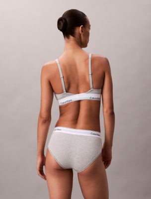 Бралетт Icon, мягкая чашка, хлопок, модал — Calvin Klein, цвет: Серый меланжевый — фото 5