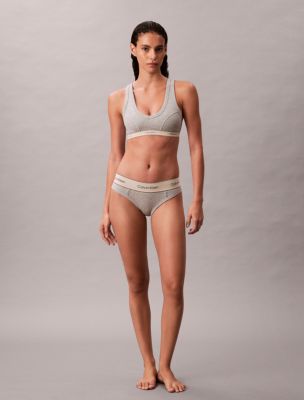 Heritage Cotton Stretch Bikini, Grey Heather