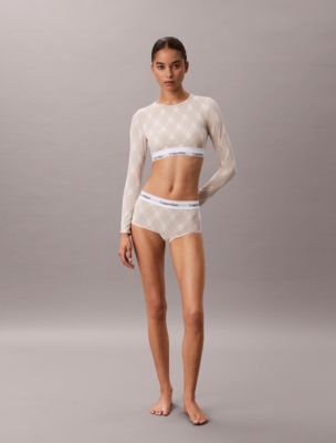 Бралетт Icon, лёгкая чашка, хлопок, модал — Calvin Klein, цвет: С ромбами — фото 2