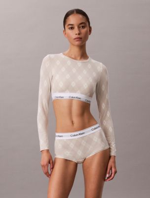 Бралетт Icon, лёгкая чашка, хлопок, модал — Calvin Klein, цвет: С ромбами — фото 3