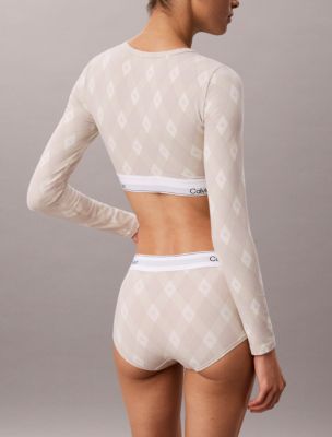 Бралетт Icon, лёгкая чашка, хлопок, модал — Calvin Klein, цвет: С ромбами — фото 4