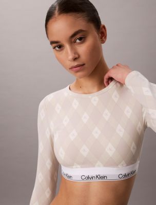 Бралетт Icon, лёгкая чашка, хлопок, модал — Calvin Klein, цвет: С ромбами