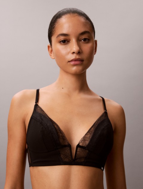 Бра CK Black Geo, лёгкая чашка, кружево — Calvin Klein