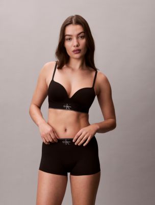 Graphic Monogram Microfiber Stretch High Waist Bikini, Black