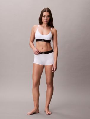 Graphic Monogram Microfiber Stretch Unlined Bralette, White
