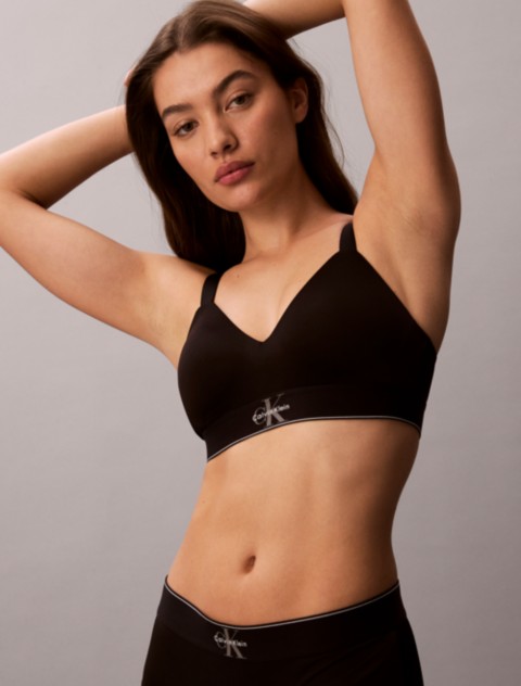 Бралетт Monogram, лёгкая чашка, микрофибра, стрейч — Calvin Klein