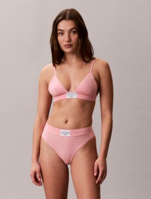 Heritage Classic Cotton Stretch Lightly Lined Triangle Bra, Soft Berry 