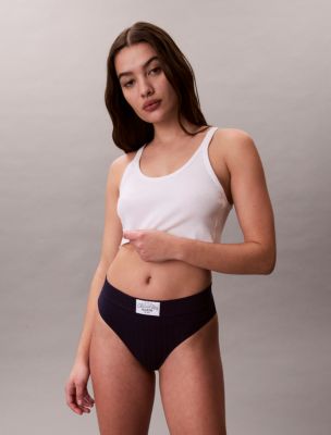 Трусы-стринги Heritage Classic, хлопок, стрейч — Calvin Klein, цвет: Синий — фото 2