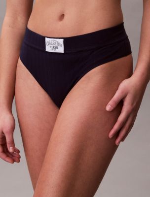 Трусы-стринги Heritage Classic, хлопок, стрейч — Calvin Klein, цвет: Синий — фото 3