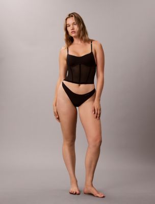 Женский сетчатый корсет Calvin Klein Minimalist с легкой чашкой, корректирующий, цвет: Чёрный — фото 4