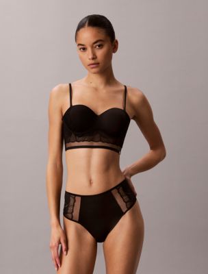 Трусы-стринги CK Black Geo, высокая посадка, кружево — Calvin Klein — фото 2
