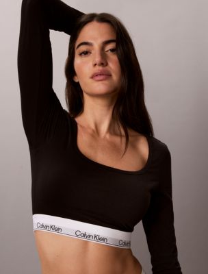 Icon Cotton Modal Lightly Lined T-Shirt Bralette, Black