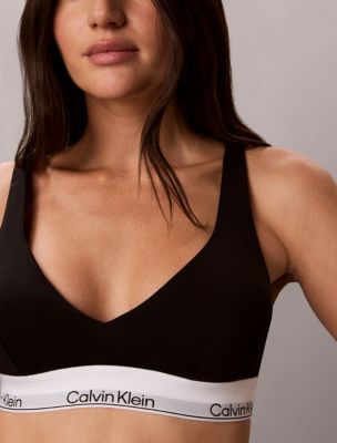 Бра пуш-ап Icon, треугольные чашки, хлопок, модал — Calvin Klein, цвет: Чёрный — фото 4