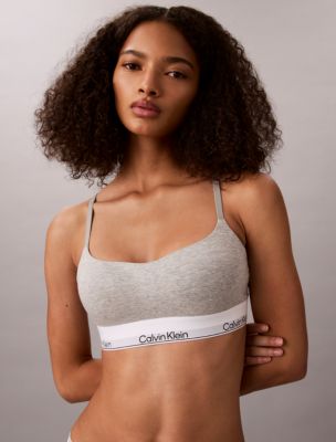 Icon Cotton Modal Smooth Edge Lightly Lined Bralette, Grey Heather