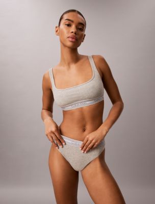 Бралетт Icon, хлопок, модал, в рубчик, в полоску — Calvin Klein, цвет: Серый меланжевый