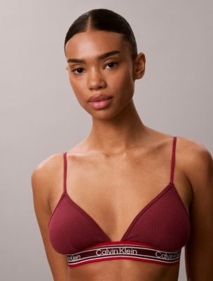 Бра Icon, хлопок, модал, в рубчик, в полоску — Calvin Klein, цвет: Красный