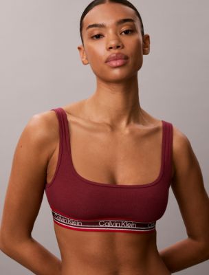 Бралетт Icon, хлопок, модал, в рубчик, в полоску — Calvin Klein, цвет: Красный