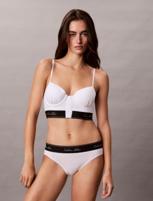 Icon Cotton Modal Script Bikini, White