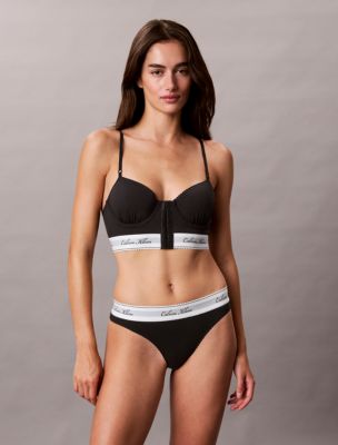 Icon Cotton Modal Script Thong, Black
