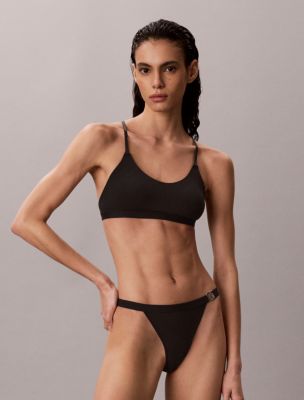 Embossed Emblem Bikini, Black