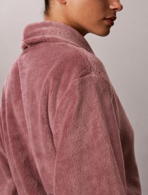 Халат Fluffy, вышивка, с логотипом — Calvin Klein, цвет: Фиолетовый — фото 3