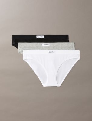Cotton Stretch Comfort 3-Pack Bikini, Black / Grey Heather / White
