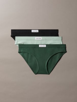Cotton Stretch Comfort 3-Pack Bikini, Black/Kells Green/Sage Meadow