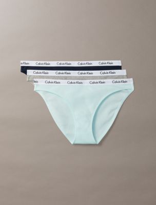 Carousel Cotton Stretch Rib 3-Pack Bikini, Shoreline/ Grey Heather/ Blue Glass