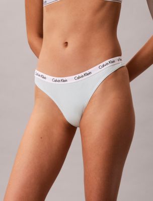 Трусы-стринги Carousel, хлопок, в рубчик, стрейч, 3 шт. — Calvin Klein — фото 5