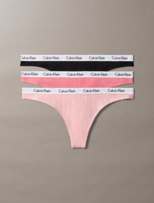 Carousel Cotton Stretch Rib 3-Pack Thong from Calvin Klein - $33.60