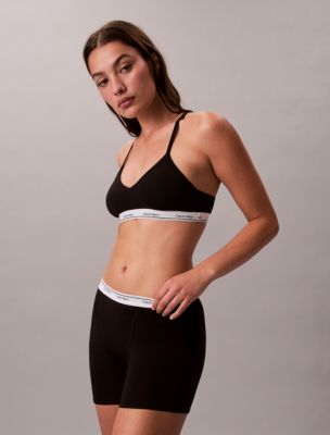 Cotton Modal Balance Lightly Lined Bralette, Black