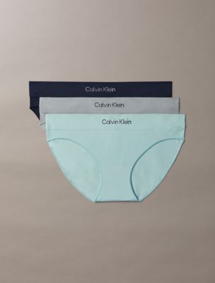 Microfiber Seamless Rib 3-Pack Bikini, Shoreline / Wolf Grey / Ether